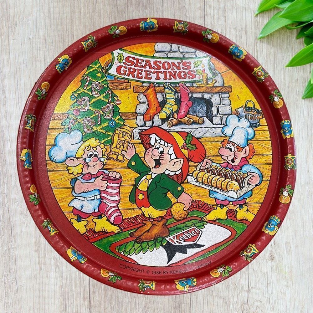 Vintage Keebler Oversized Cookie Tin 1986